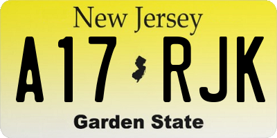 NJ license plate A17RJK