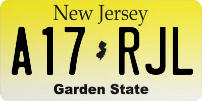 NJ license plate A17RJL