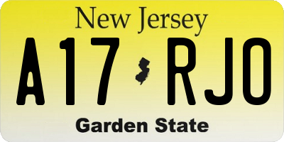NJ license plate A17RJO
