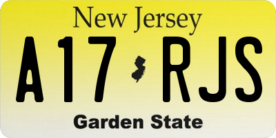 NJ license plate A17RJS