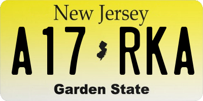 NJ license plate A17RKA