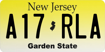 NJ license plate A17RLA