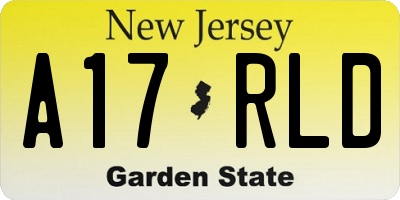 NJ license plate A17RLD