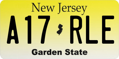 NJ license plate A17RLE