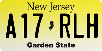 NJ license plate A17RLH