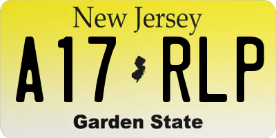 NJ license plate A17RLP