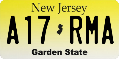 NJ license plate A17RMA