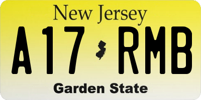 NJ license plate A17RMB