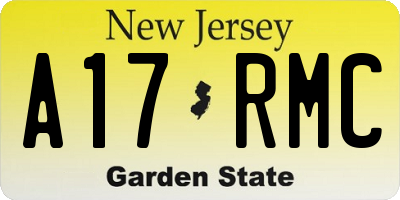 NJ license plate A17RMC
