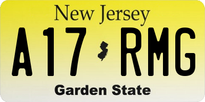 NJ license plate A17RMG