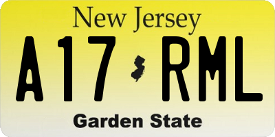 NJ license plate A17RML