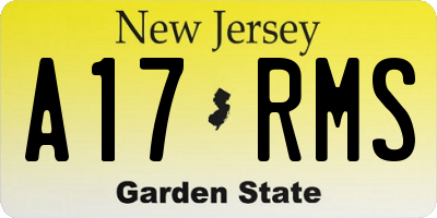 NJ license plate A17RMS
