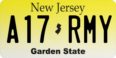 NJ license plate A17RMY