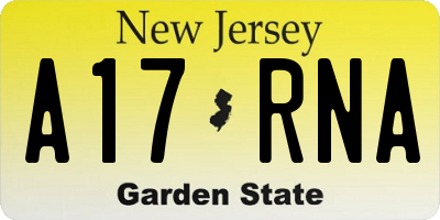 NJ license plate A17RNA