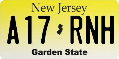 NJ license plate A17RNH