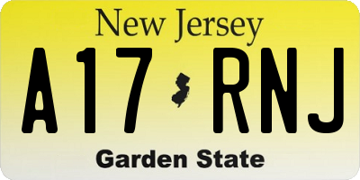NJ license plate A17RNJ