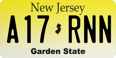 NJ license plate A17RNN