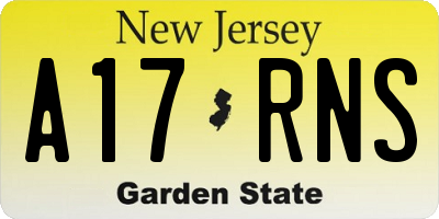 NJ license plate A17RNS