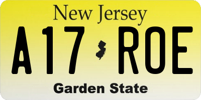 NJ license plate A17ROE