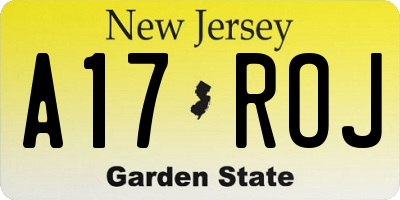 NJ license plate A17ROJ