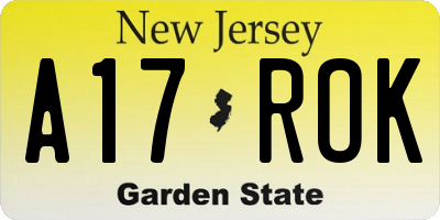NJ license plate A17ROK