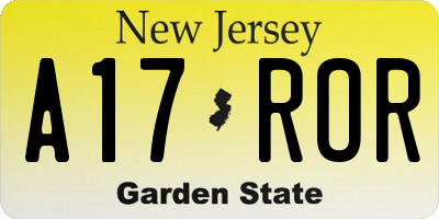 NJ license plate A17ROR