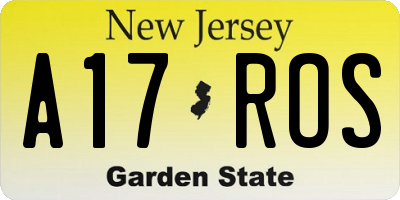 NJ license plate A17ROS