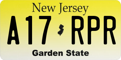 NJ license plate A17RPR