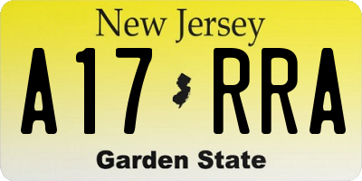 NJ license plate A17RRA