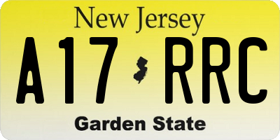 NJ license plate A17RRC