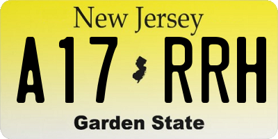 NJ license plate A17RRH