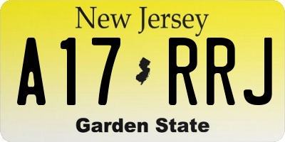 NJ license plate A17RRJ