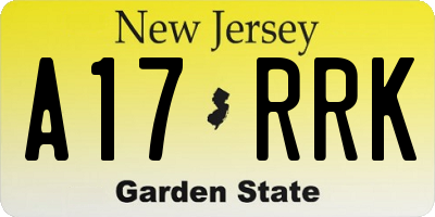 NJ license plate A17RRK