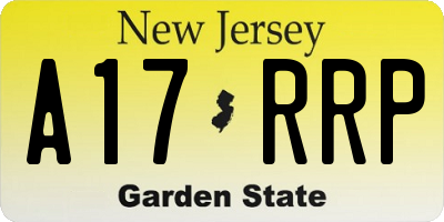 NJ license plate A17RRP