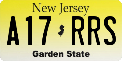 NJ license plate A17RRS