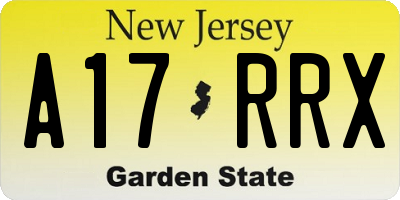 NJ license plate A17RRX