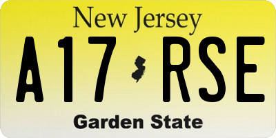 NJ license plate A17RSE