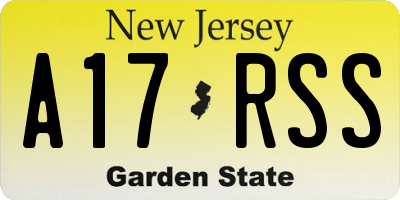 NJ license plate A17RSS