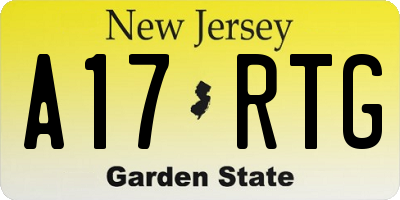 NJ license plate A17RTG