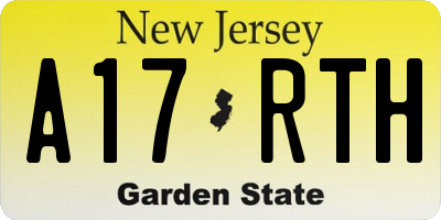 NJ license plate A17RTH