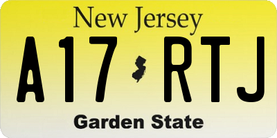 NJ license plate A17RTJ
