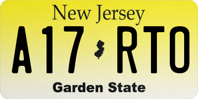 NJ license plate A17RTO