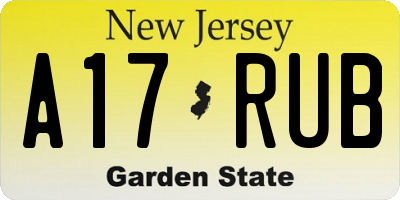 NJ license plate A17RUB