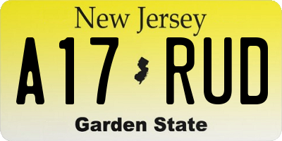 NJ license plate A17RUD