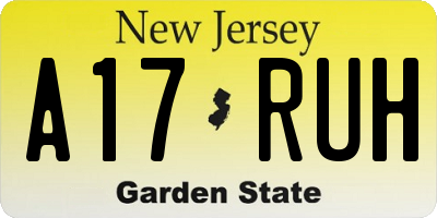 NJ license plate A17RUH