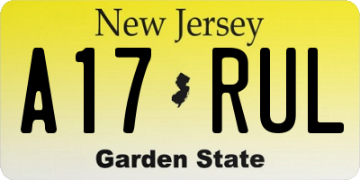 NJ license plate A17RUL