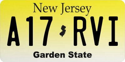 NJ license plate A17RVI