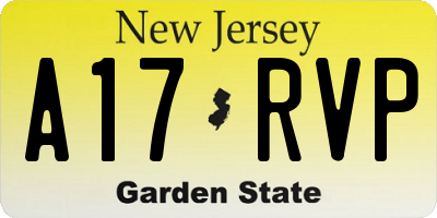 NJ license plate A17RVP