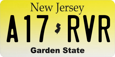 NJ license plate A17RVR