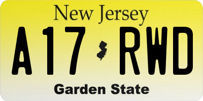 NJ license plate A17RWD